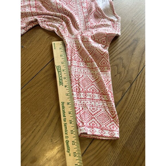 Chicos Size 0  Pink Aztec The Ultimate Tee Cotton‎ Shirt Modern Comfy Loungewear - Picture 6 of 13